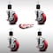 Service Caster 4'' SS Red Poly Swivel 1-7/8'' Expanding Stem Caster Set with Brake, 4PK SCC-SSEX20S414-PPUB-RED-TLB-178-4 - alternate 2